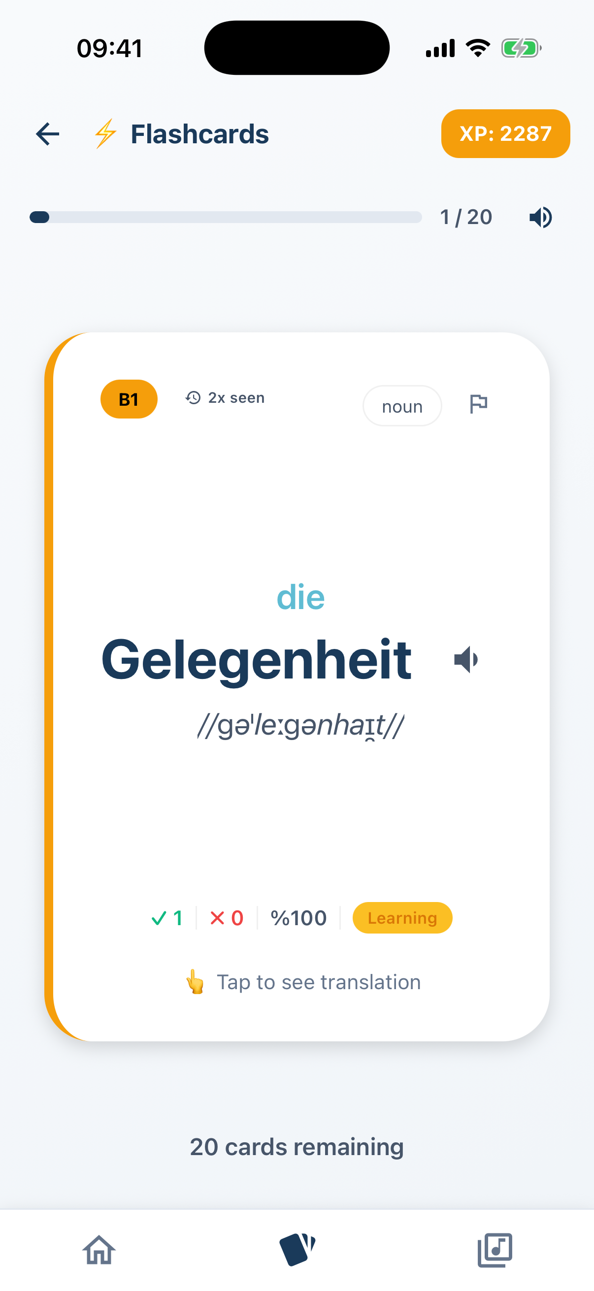 Lingotify Smart Flashcards - Swipe to practice vocabulary